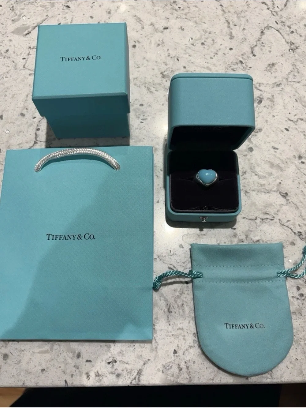 Tiffany & Co. Elsa Peretti Cabochon Heart Ring size 7